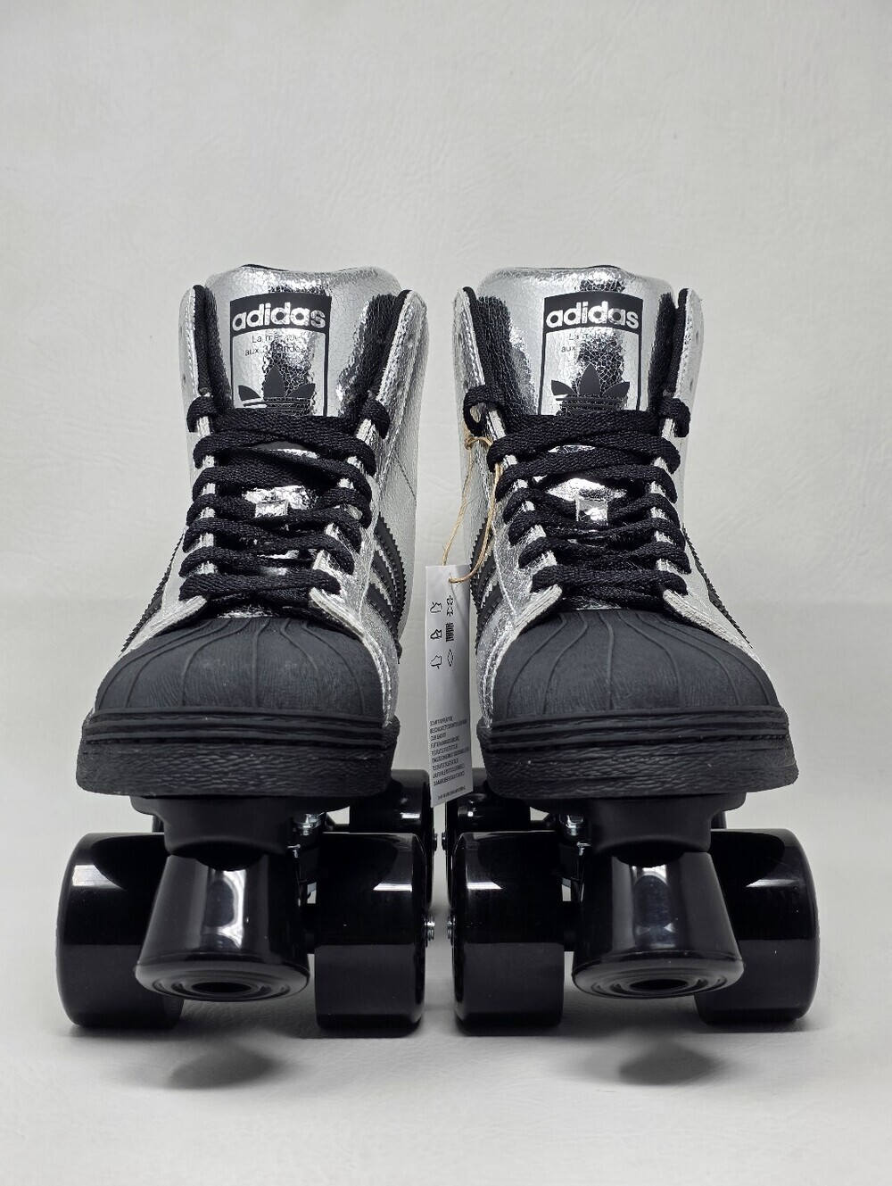 Adidas Superstar 82 Roller Skate Silver Metallic Black JH5522 Women Size 7.5 New - Picture 7 of 11